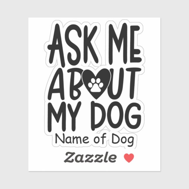 Personalisierter Hundaufkleber | Fun Dog Sticker | (Blatt)
