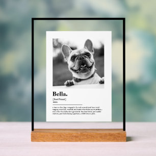 Personalisierter Hunde-Foto-Druck-Wörterbuch-Defin Acrylschild