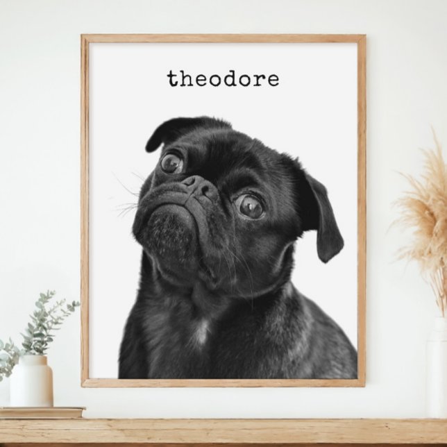Personalisierter Hunde Foto Name Minimalistische W Poster (Von Creator hochgeladen)