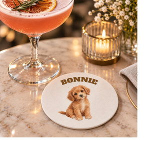 Personalisierter Hunde-Foto-Untersetzer | Individu Runder Pappuntersetzer