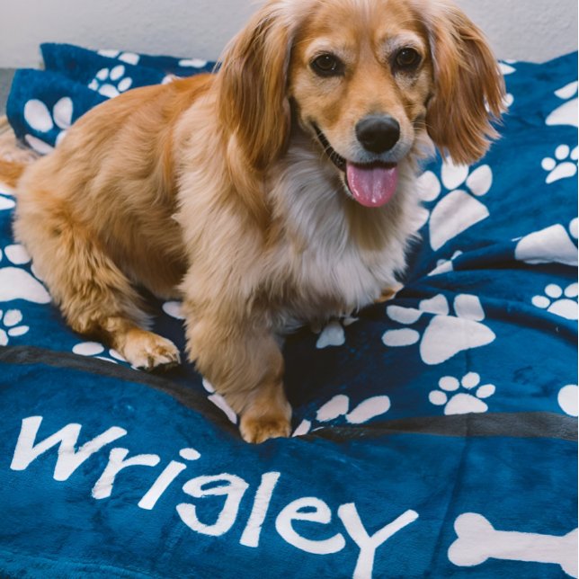 Personalisierter Hunde-Geschenkpapier Drucke für H Fleecedecke (BEST DOG GIFT EVER! Personalized cozy dog blankets. Select your fave color and add your pups name.)