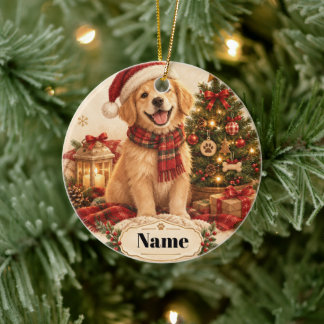 Personalisierter Hunde-Weihnachtsschmuck mit indiv Keramik Ornament