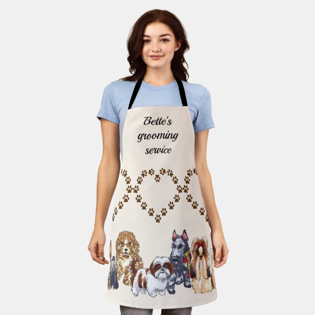 Personalisierter Hundebau Schürze (Getragen)