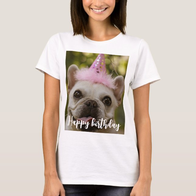 Personalisierter Hundegeburt T-Shirt (Vorderseite)