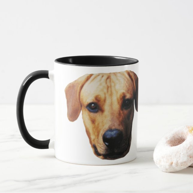 Personalisierter Hundegesicht Kaffeekocher Tasse (Mit Donut)