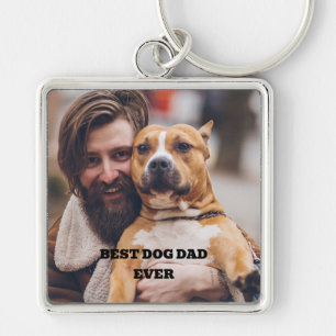 Personalisierter Hundehund-Foto der beste Papa übe Schlüsselanhänger