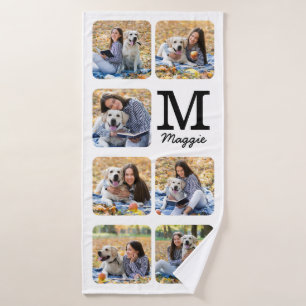 Personalisierter Hundehund-Lover-Fotosammlung Badehandtuch