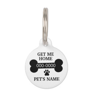 Personalisierter Hundeknochen-Pfotenabdruck-ID-Anh Haustiermarke
