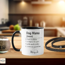 Personalisierter Hundemama-Mug mit Definition Tasse
