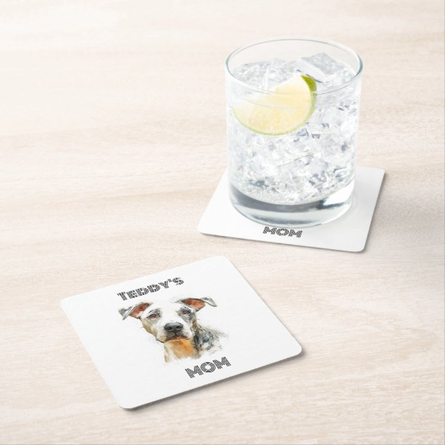 Personalisierter Hundemutter-Papieruntersetzer | M Rechteckiger Pappuntersetzer (Vor Ort)