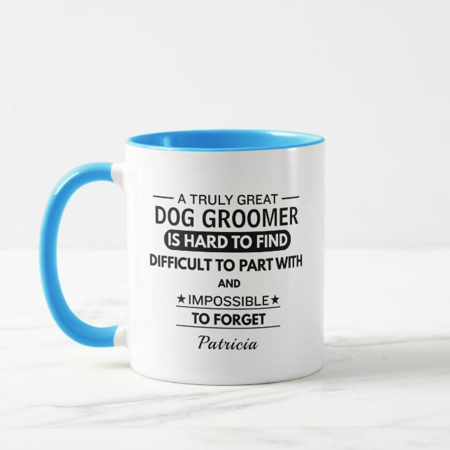 Personalisierter Hundepfleger-Schätzungskaffee Tasse (Links)