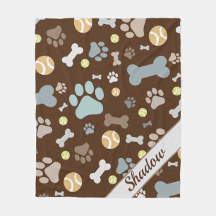 Personalisierter Hundeschlitten Bone Brown Fleece