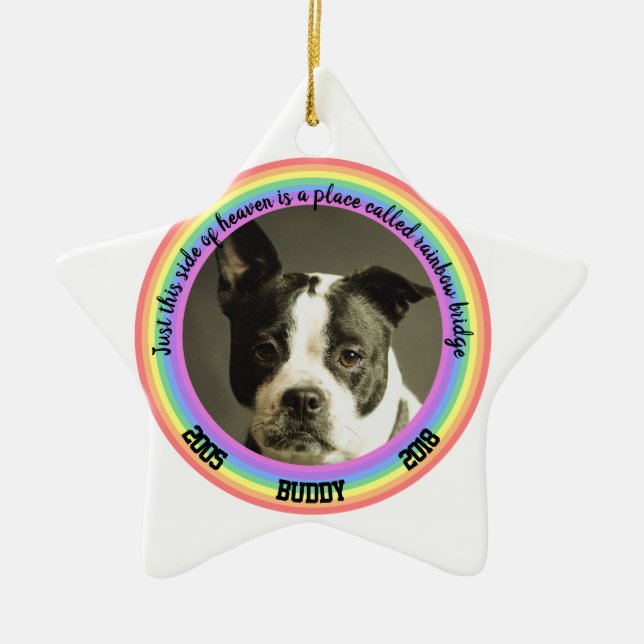 Personalisierter Hundeschmuck Keramik Ornament (Vorne)