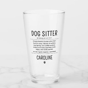 Personalisierter Hundesitter Haustiersitter Lustig Glas