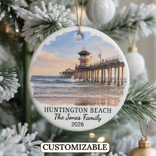 Personalisierter Huntington Beach Weihnachtsschmuc Keramik Ornament