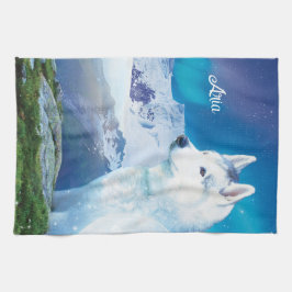 Personalisierter Husky-Hund Geschirrtuch