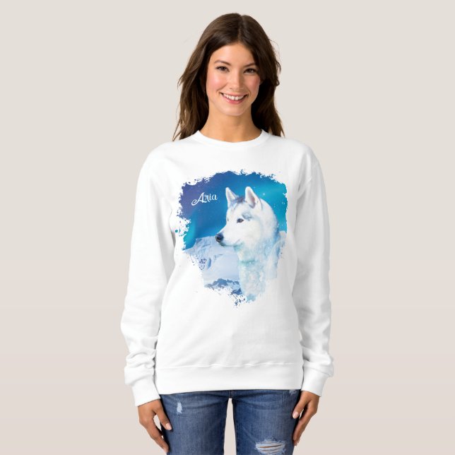 Personalisierter Husky-Hund Sweatshirt (Vorne ganz)