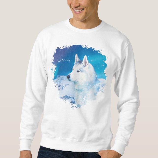 Personalisierter Husky-Hund Sweatshirt (Vorderseite)