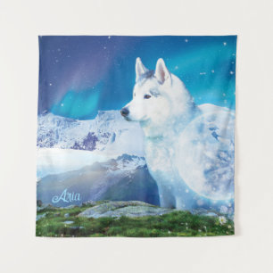 Personalisierter Husky-Hund Wandteppich