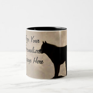 Personalisierter Husky-Kaffeebecher Schlittenhund- Zweifarbige Tasse