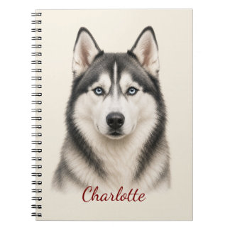 Personalisierter Husky mit individuellem Namen Notizblock