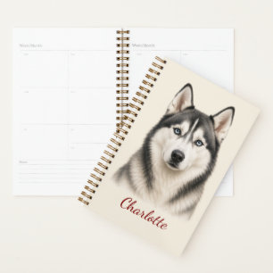Personalisierter Husky mit individuellem Namen Planer
