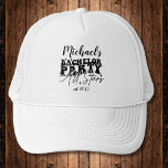 Personalisierter Hut | Bachelor Party All Stars Truckerkappe<br><div class="desc">Personalisierter Hut | Bachelor Party All Stars Personalisierte Hüte sind die perfekte Erinnerung an Ihren besonderen Tag. Herzlich willkommen auf einer lustigen und unvergesslichen ALL STARS Bachelor Party! Fügen Sie diesem Design Ihre benutzerdefinierte Formulierung hinzu, indem Sie die Felder "Diese Designvorlage bearbeiten" auf der rechten Seite des Elements verwenden, oder...</div>