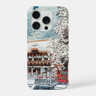 Personalisierter I Schnee Tempel I Weiß und Holz iPhone 15 Pro Hülle