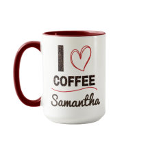 Personalisierter "Ich liebe Kaffee"-Tassengeschenk
