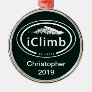Personalisierter iClimb Colorado Rocky Mountain Silbernes Ornament
