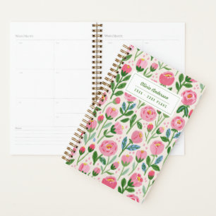 Personalisierter illustrierter floraler botanische planer