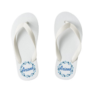 Personalisierter Individuelle Name Blumenkraut Fli Kinderbadesandalen