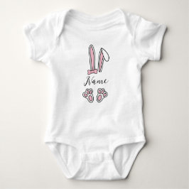 Personalisierter Individuelle Name Bunny Monogram  Baby Strampler