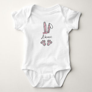 Personalisierter Individuelle Name Bunny Monogram  Baby Strampler