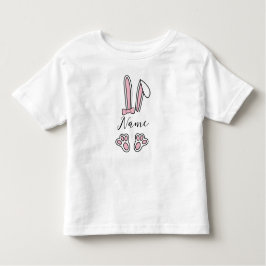 Personalisierter Individuelle Name Bunny Monogram  Kleinkind T-shirt