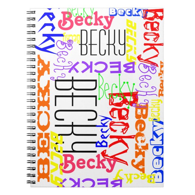 Personalisierter Individuelle Name Collage farbenf Notizblock (Vorderseite)