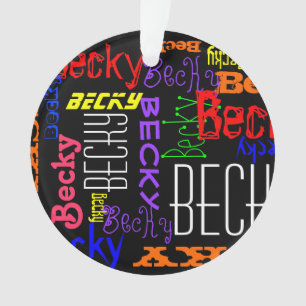 Personalisierter Individuelle Name Collage farbenf Ornament