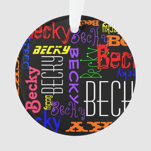 Personalisierter Individuelle Name Collage farbenf Ornament (Vorderseite)