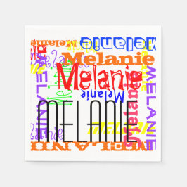 Personalisierter Individuelle Name Collage farbenf Serviette