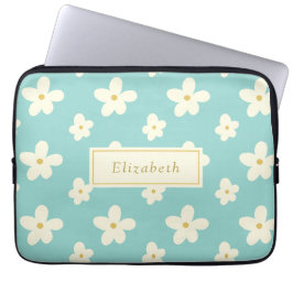Personalisierter Individuelle Name Daisy Floral Ni Laptopschutzhülle