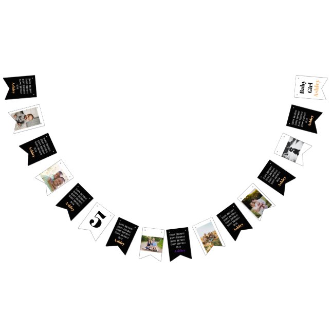 Personalisierter Individuelle Name Foto Stilvoll m Wimpelkette (Alle)