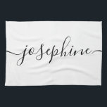Personalisierter Individuelle Name Geschirrtuch<br><div class="desc">Das Personalisierte, elegante Script Individuelle Name Kitchen Handtuch, ein Geschenk, das jeder Küche eine Touch von Eleganz und Charme verleiht. Dieses Küchentuch ist mit Einfachheit und Eleganz im Sinn entworfen und ist somit eine zeitlose und vielseitige Ergänzung zu ihrem kulinarischen Bereich. Das Handtuch verfügt über einen eleganten Script-Schriftart, der ihrem...</div>