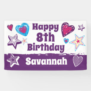 Personalisierter Individuelle Name Girls Happy Bir Banner