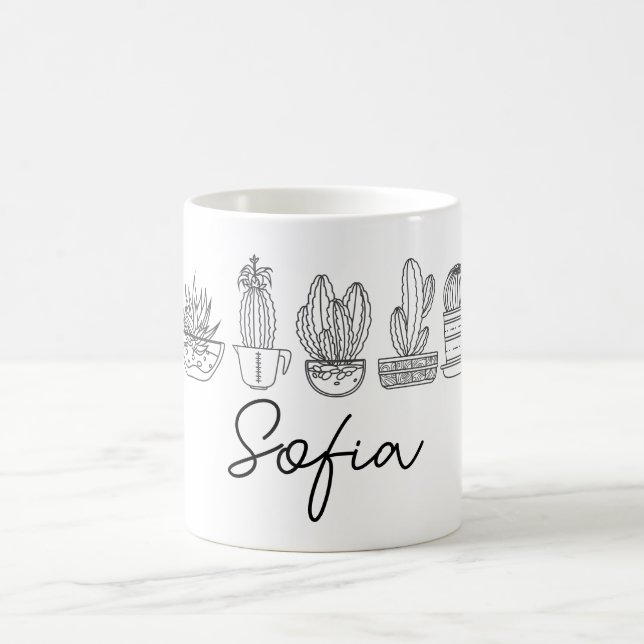 Personalisierter individuelle Name Kakteen Sukkule Kaffeetasse (Mittel)