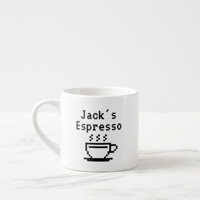 Personalisierter individuelle Name kleine Espresso Espressotasse (Links)