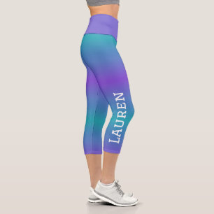 Personalisierter Individuelle Name, mehrfarbig Capri Leggings