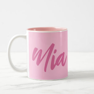 Personalisierter Individuelle Name Minimale Monogr Zweifarbige Tasse
