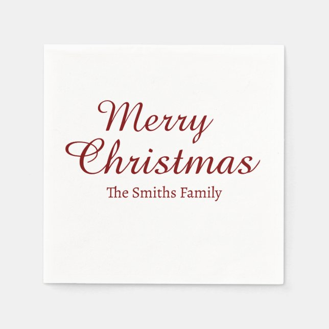 Personalisierter Individuelle Name Moderne frohe W Serviette (Vorderseite)