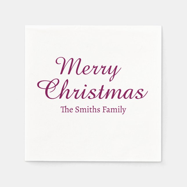 Personalisierter Individuelle Name Moderne frohe W Serviette (Vorderseite)