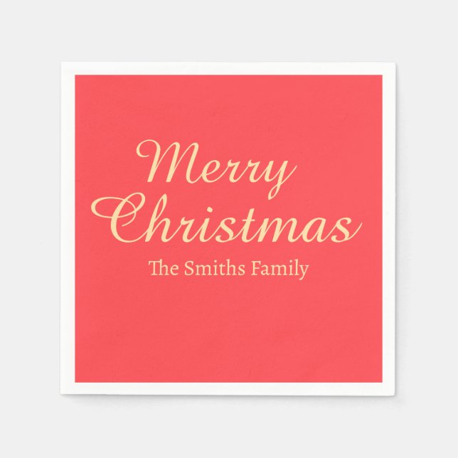 Personalisierter Individuelle Name Moderne frohe W Serviette (Vorderseite)